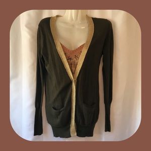 J. CREW-Touch of Gold Cardigan